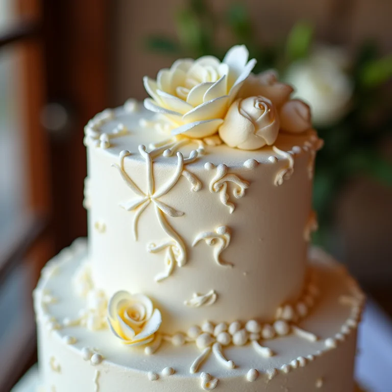 Bolo de casamento decorado na Pousada Canto d'Alvorada, Arraial d'Ajuda.