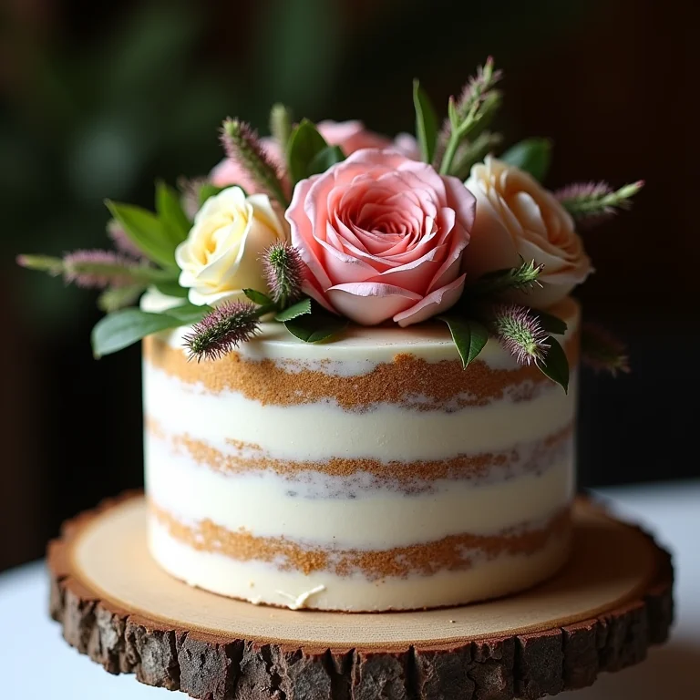 Bolo de casamento rústico na Estância das Flores, Taquara, RS