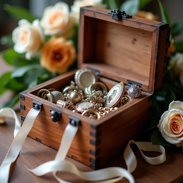 Caixa de presentes significativa para noivos