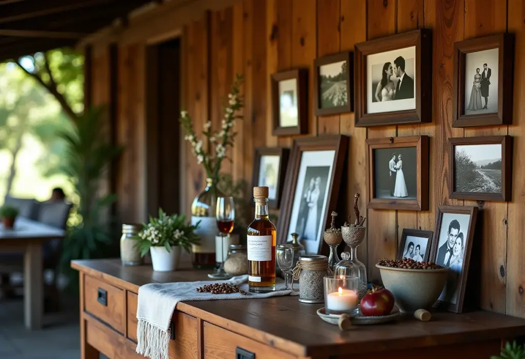 Open House de Casados: 7 Ideias de Decoração Aconchegantes Cantinho de Memórias em casamento rústico-chique no Brasil