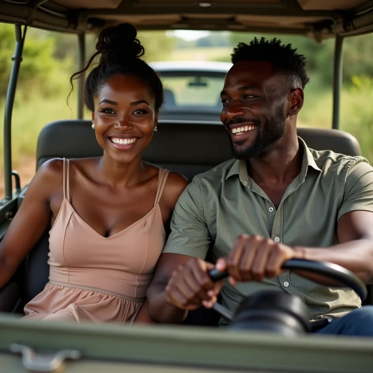 Casal em safári fotográfico no Pantanal.