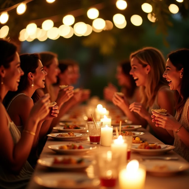 Convidados aproveitando lanche da madrugada em casamento