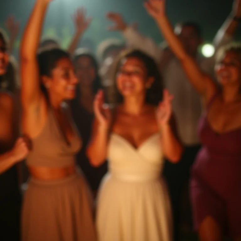 Convidados se divertindo e dançando em festa de casamento em Mogi Mirim.