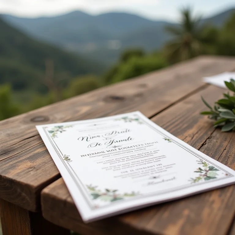 Convite de casamento com caligrafia em Santana do Riacho.