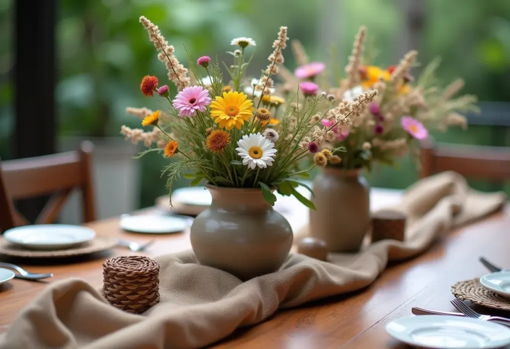 Decoração de casamento rústica com materiais naturais