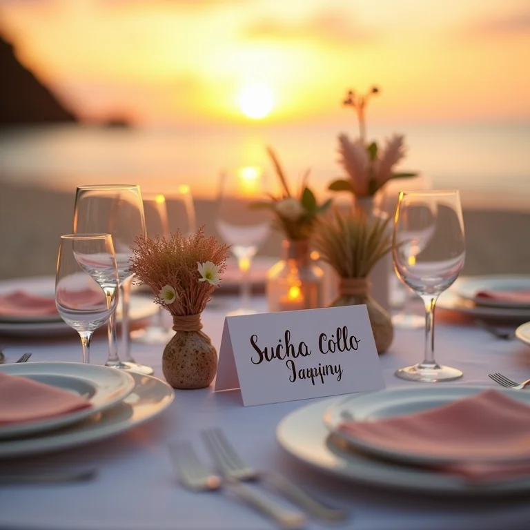 Detalhes personalizados em casamento na praia na Bahia