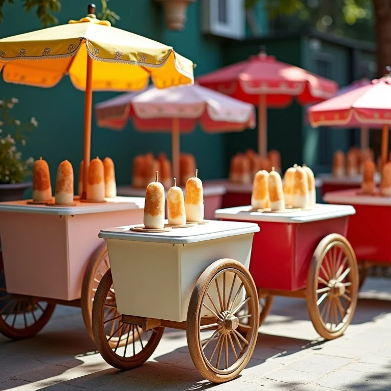 Diferentes tamanhos e capacidades de carrinhos de picolé para casamento