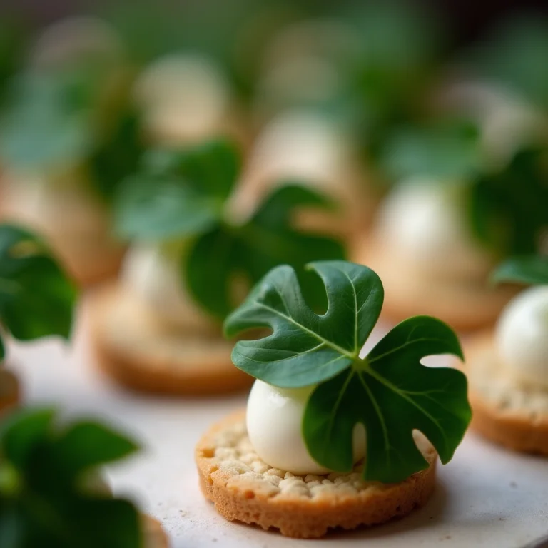 Lembrancinhas de casamento com detalhes de folhas de costela de adão.