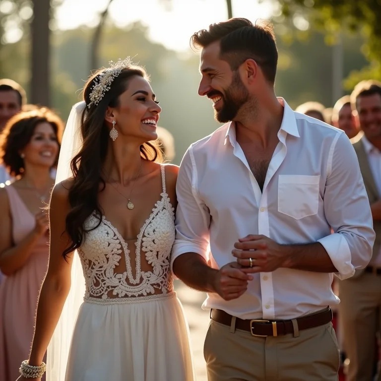 Melhores amigos levando as alianças no casamento