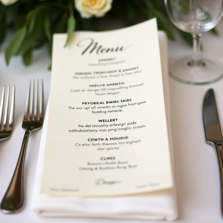 Menu de casamento com erros de português causando constrangimento e risos