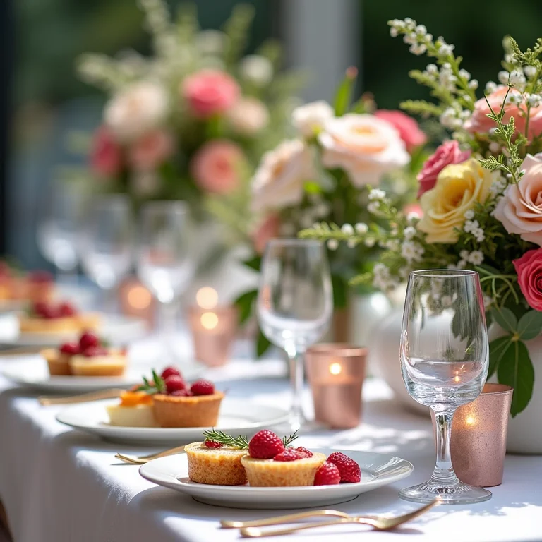 Mesa de doces finos e bem-casados em casamento brasileiro