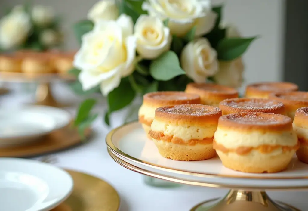 Mesa de doces luxuosa com decoração floral para casamento em Minas Gerais