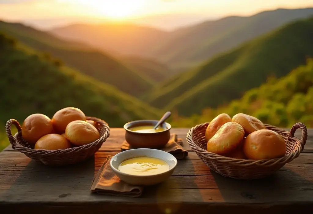 Mesa farta com comidas típicas de Minas Gerais em casamento