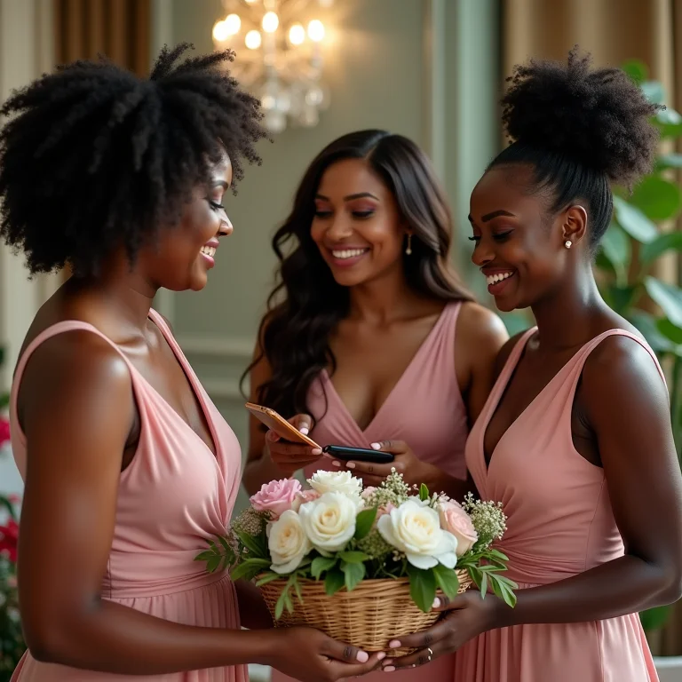 Noiva e madrinhas fazendo um detox digital antes do casamento