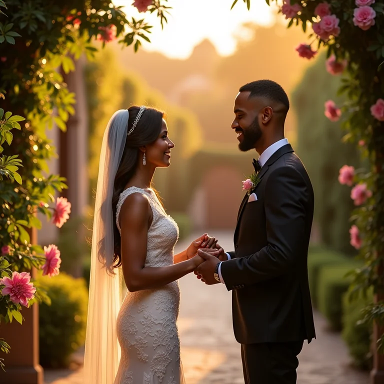 Noiva e noivo trocando votos durante o first look em uma fazenda histórica no Brasil.