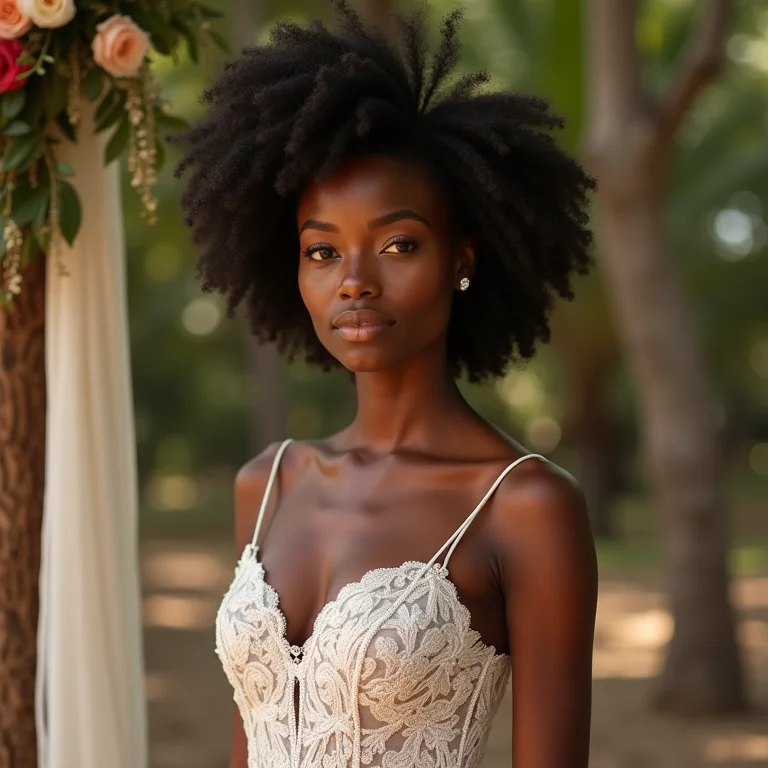 Noiva em vestido Rosa Clará Boheme em casamento rústico brasileiro
