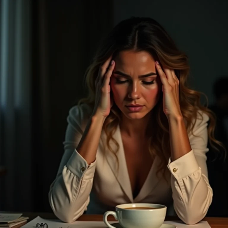 Noiva estressada tomando café antes de dormir