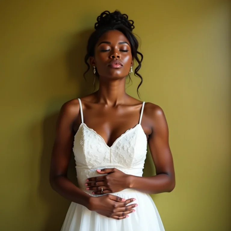 Noiva praticando respiração consciente para acalmar a ansiedade