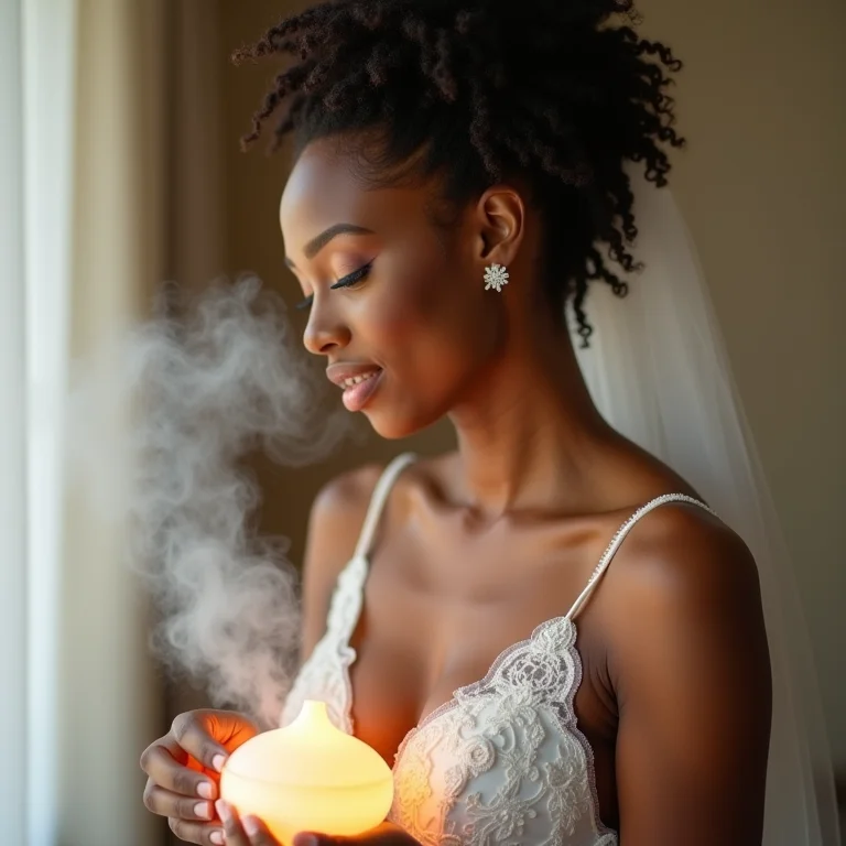 Noiva relaxando com aromaterapia antes do casamento no Brasil