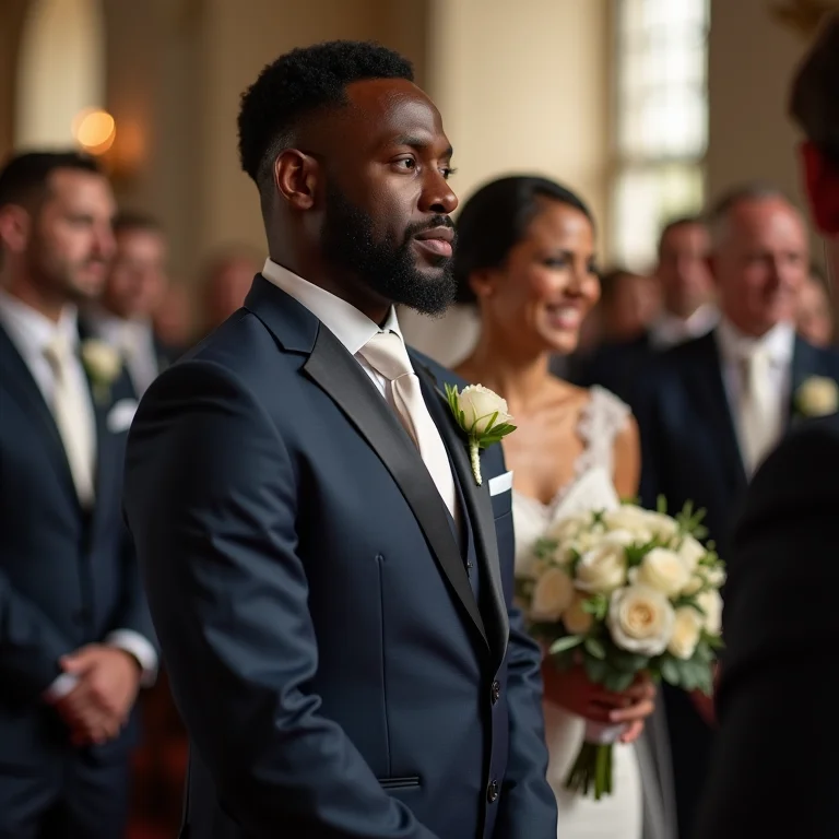 Noivo se emocionando ao ver a noiva com um livro no lugar do buquê