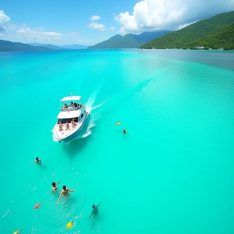 Passeio de barco na Lagoa Azul em Ilha Grande