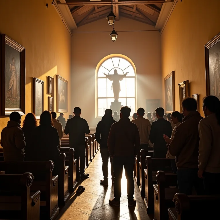 Turistas visitando a Igreja São Pedro em Gramado.