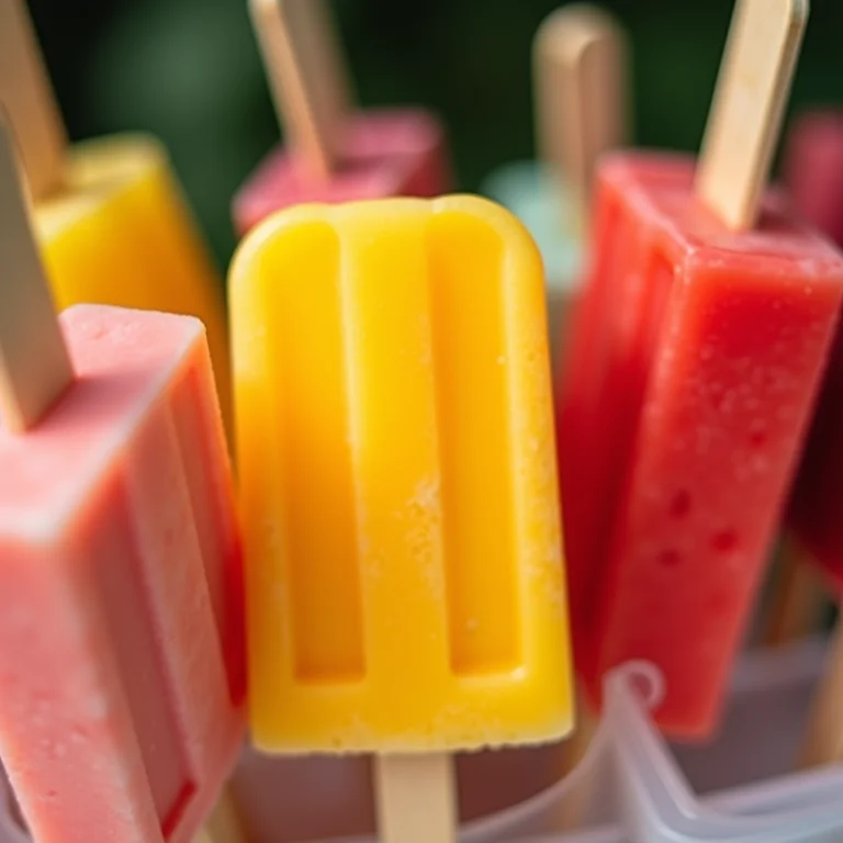 Variedade de sabores de picolé para casamento, incluindo frutas tropicais